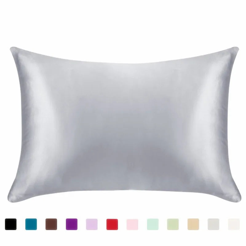 Satin Pillowcase for Hair and Skin Care : Silver Grey