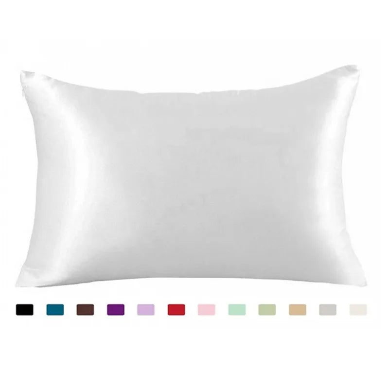 Satin Pillowcase for Hair and Skin Care : White