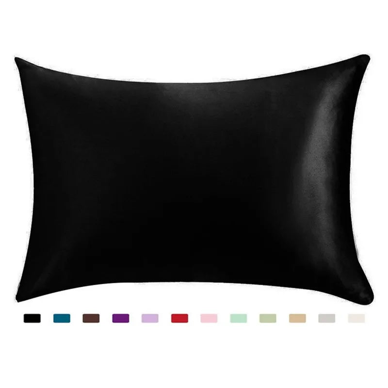 Satin Pillowcase for Hair and Skin Care : Black