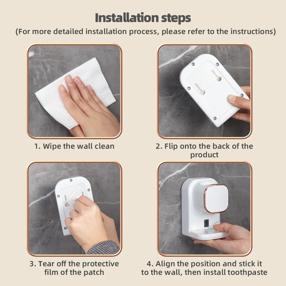 USB-powered automatic toothpaste dispenser with three squeeze modes