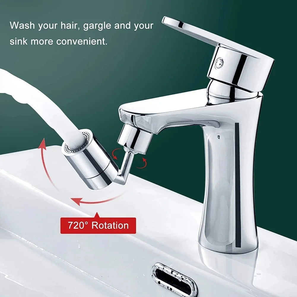 720° Bathroom Faucet Attachment - Rotating Head for Versatile Use