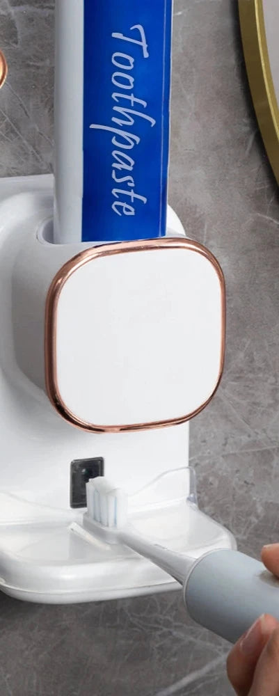 USB-powered automatic toothpaste dispenser with three squeeze modes