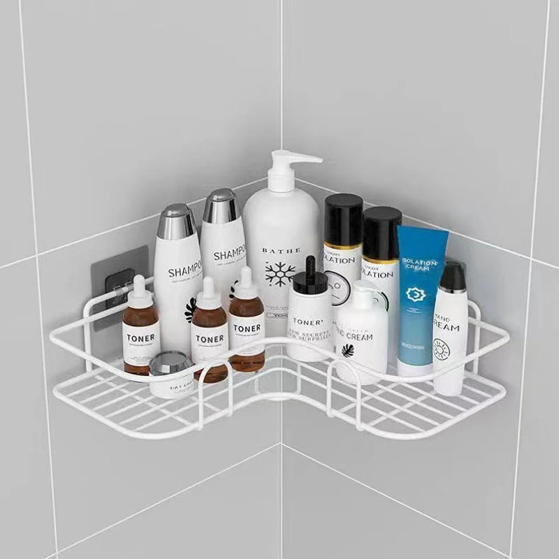 Aluminium alloy bathroom organizer with multi-tiered shelves