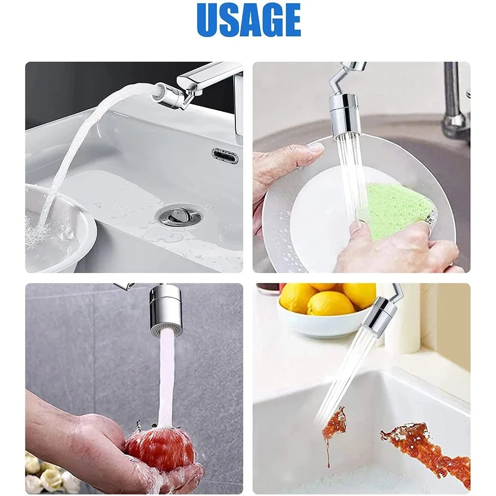 720° Bathroom Faucet Attachment - Rotating Head for Versatile Use