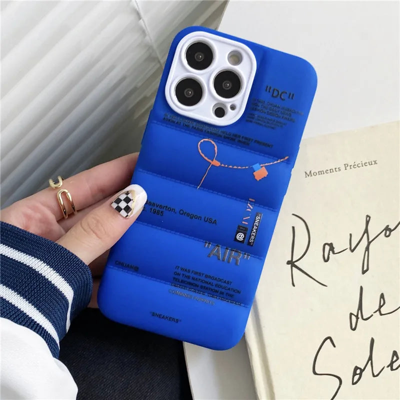 Stylish Puffer phone case offering lightweight protection for devices : Blue