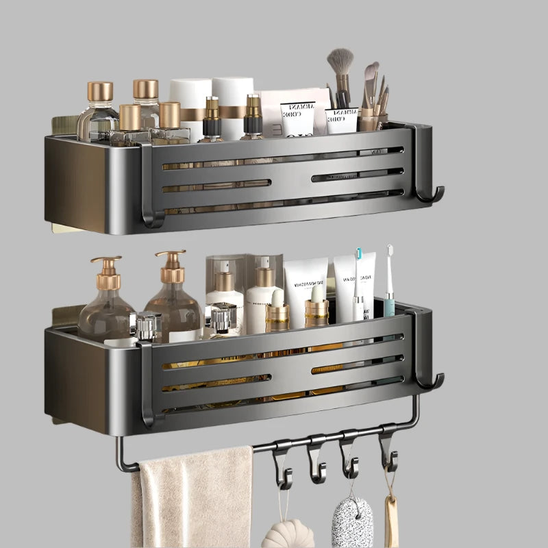 Aluminum bathroom shelves for stylish storage solutions