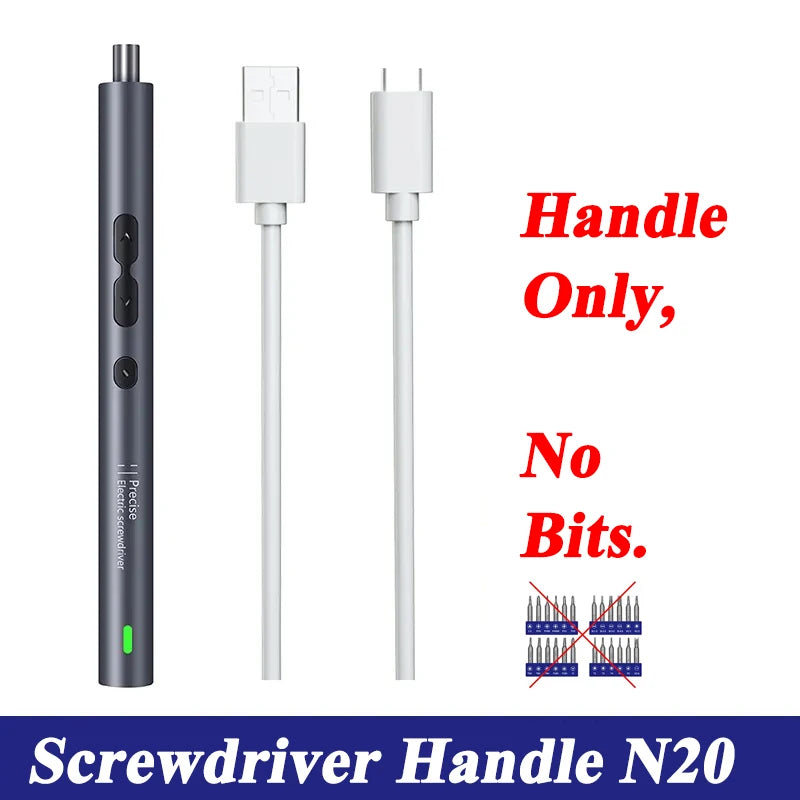 Electric screwdriver set with magnetic bits for precision work