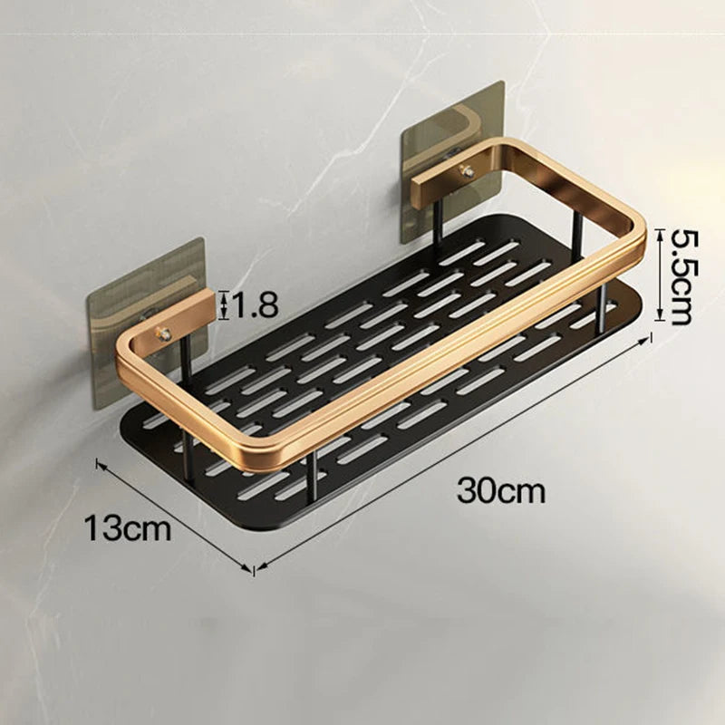 Aluminium alloy bathroom organizer with multi-tiered shelves