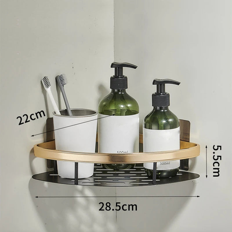 Aluminium alloy bathroom organizer with multi-tiered shelves