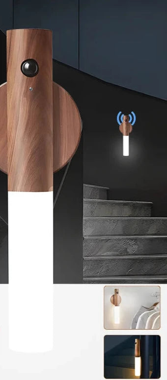 LED night light with imitation wood design for decor