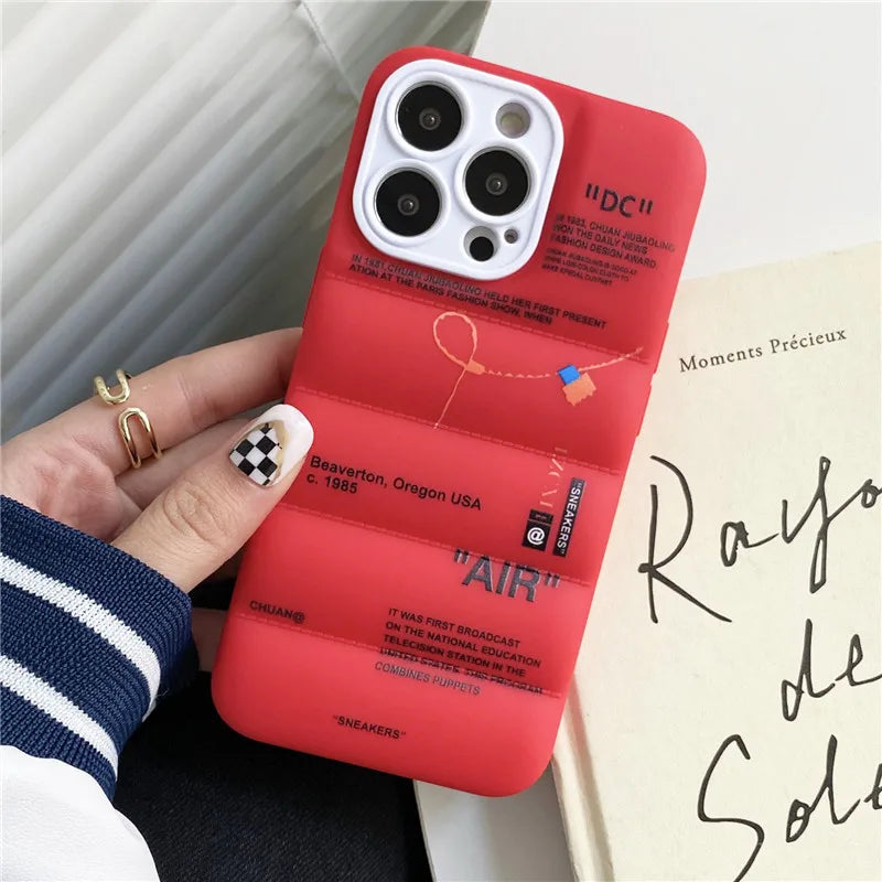 Stylish Puffer phone case offering lightweight protection for devices : Red